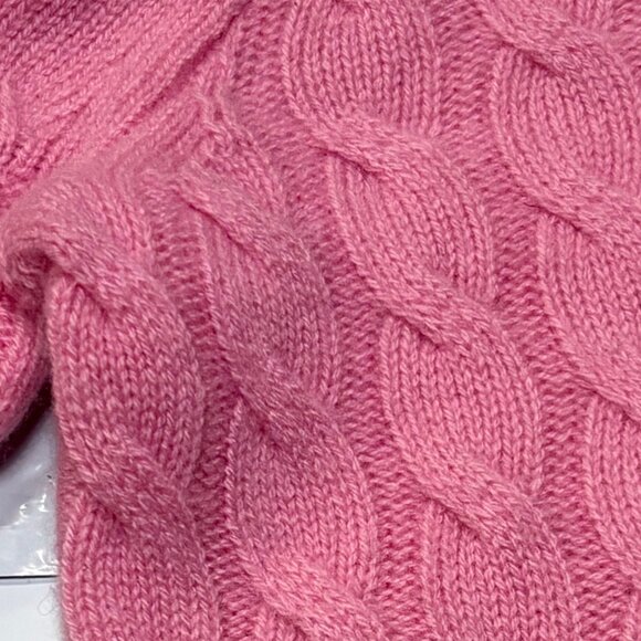 J Crew Cashmere Cable Crew Neck Pullover Sweater Sz XXS Pink $178 - Picture 5 of 7